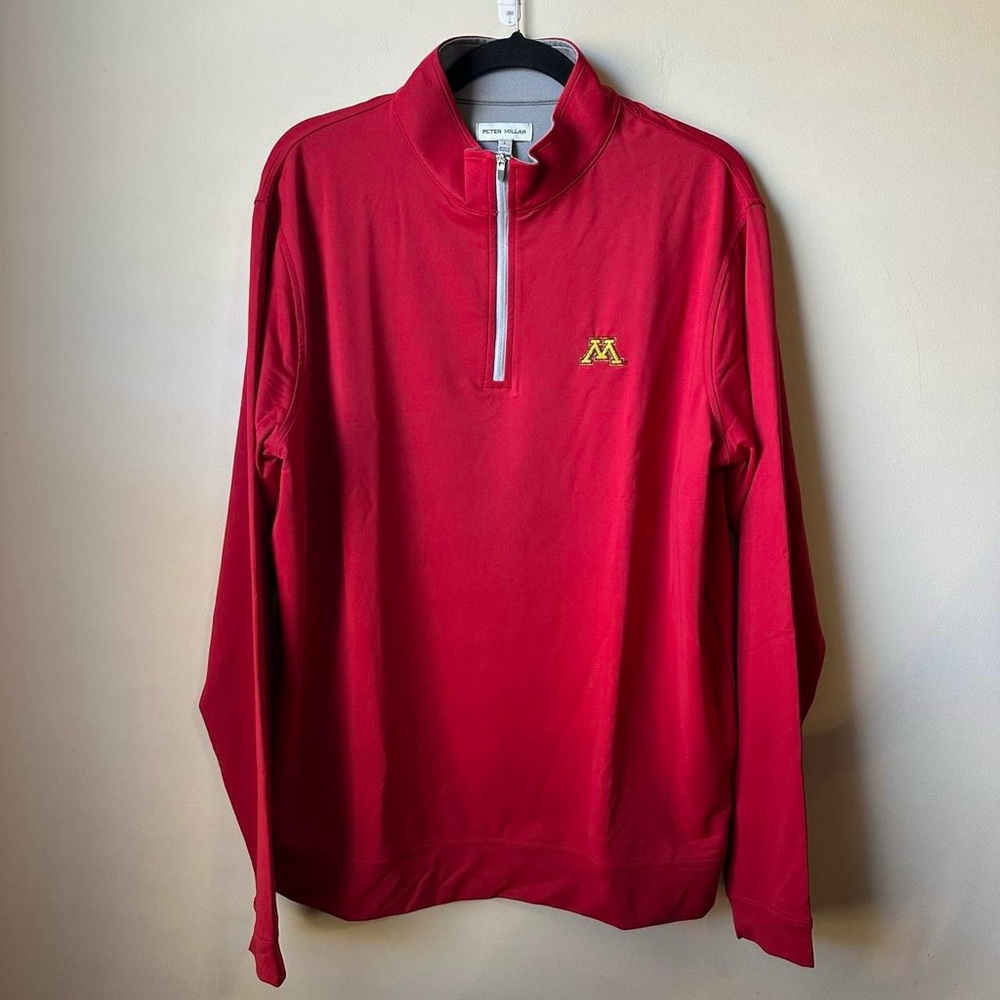 Peter Millar Minnesota Golden Gophers Pullover 1/4 Zip Sweater UMNProud Sz Large